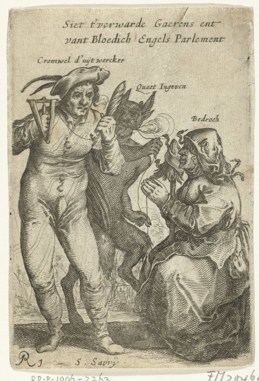 关于克伦威尔的漫画，约 1652-1654 年
Siet t