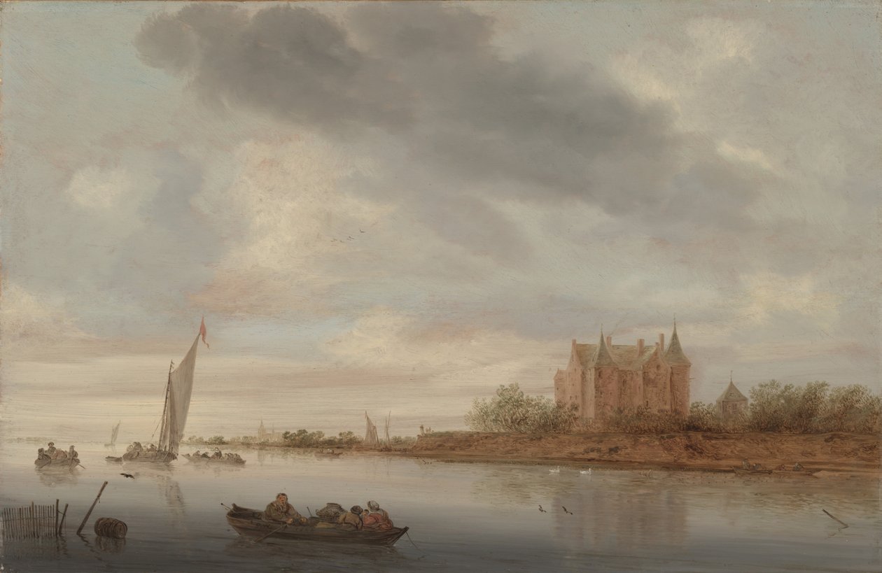 河上的城堡，1644年 作者 Salomon van Ruisdael或Ruysdael