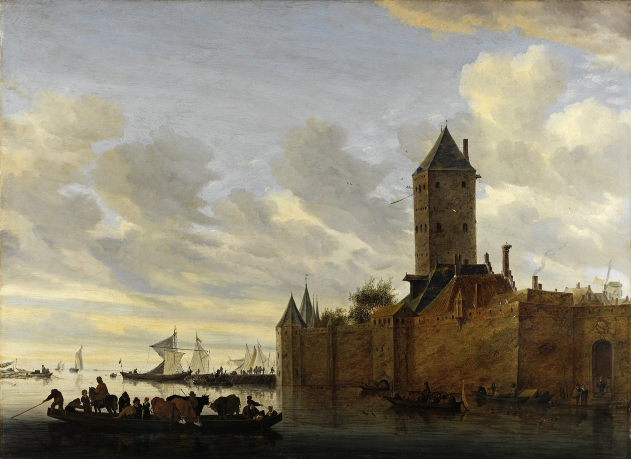 河口与设防镇 作者 Salomon van Ruisdael或Ruysdael
