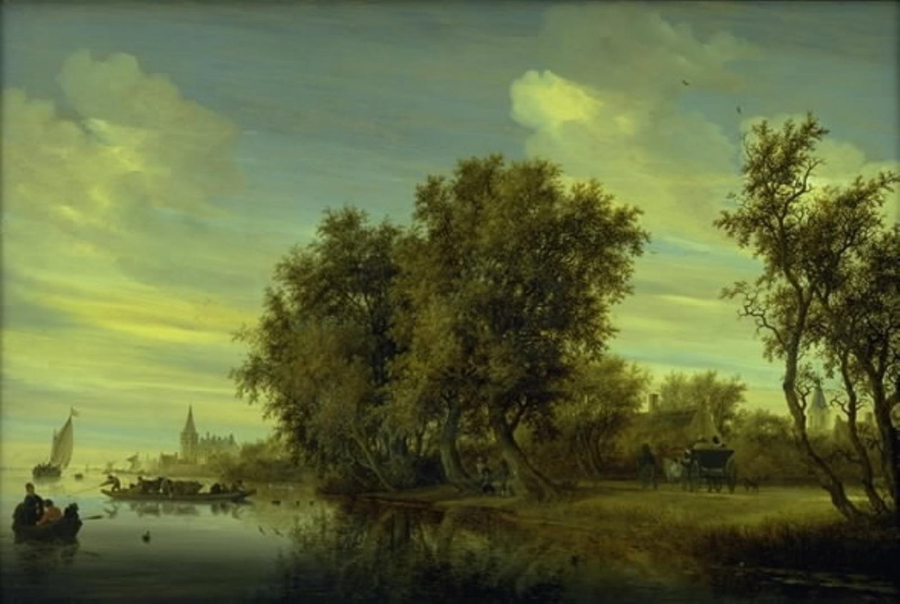 沿河的路 作者 所罗门·范·鲁伊斯黛尔（Salomon van Ruysdael）