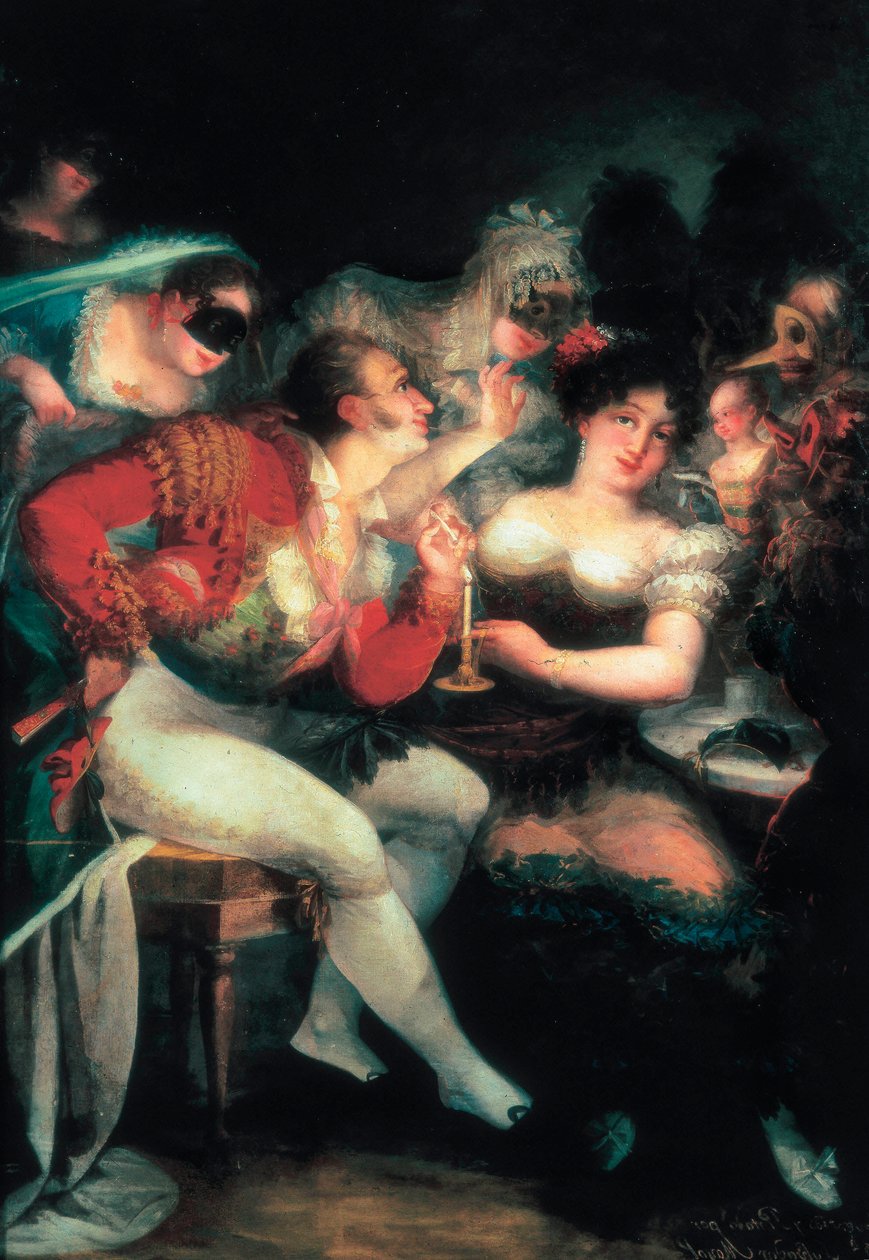 A Café During the Carnival, detail, c. 1824-25 (oil on canvas) 作者 萨尔瓦多·马约尔