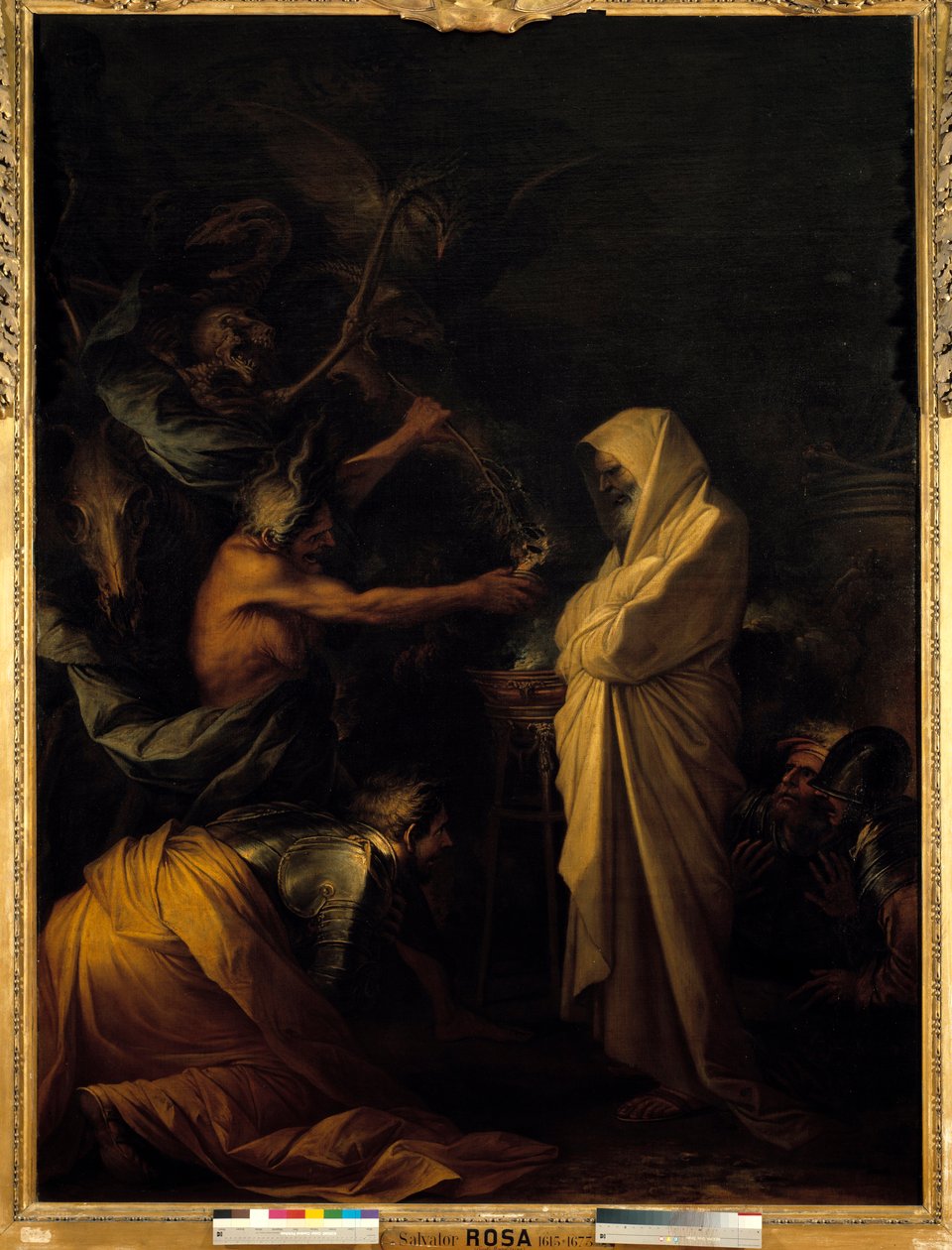 撒母耳的影子出现在扫罗在恩多的大蟒蛇处 绘画者：Salvator (Salvatore) Rosa (1615-1673) 大约1668年的太阳。2,73x1,93米 作者 救世主罗莎