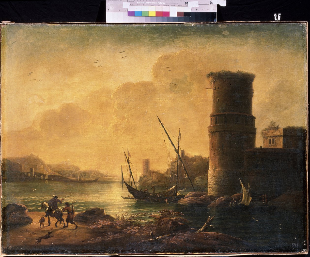 一幅海景画。萨尔瓦多-罗萨（Salvator (Salvatore) Rosa，1615-1673 年）的画作，布面油画，意大利艺术（那不勒斯），巴洛克艺术。乌克兰塞巴斯托波尔 M.Kroshitsky 艺术博物馆。 作者 救世主罗莎