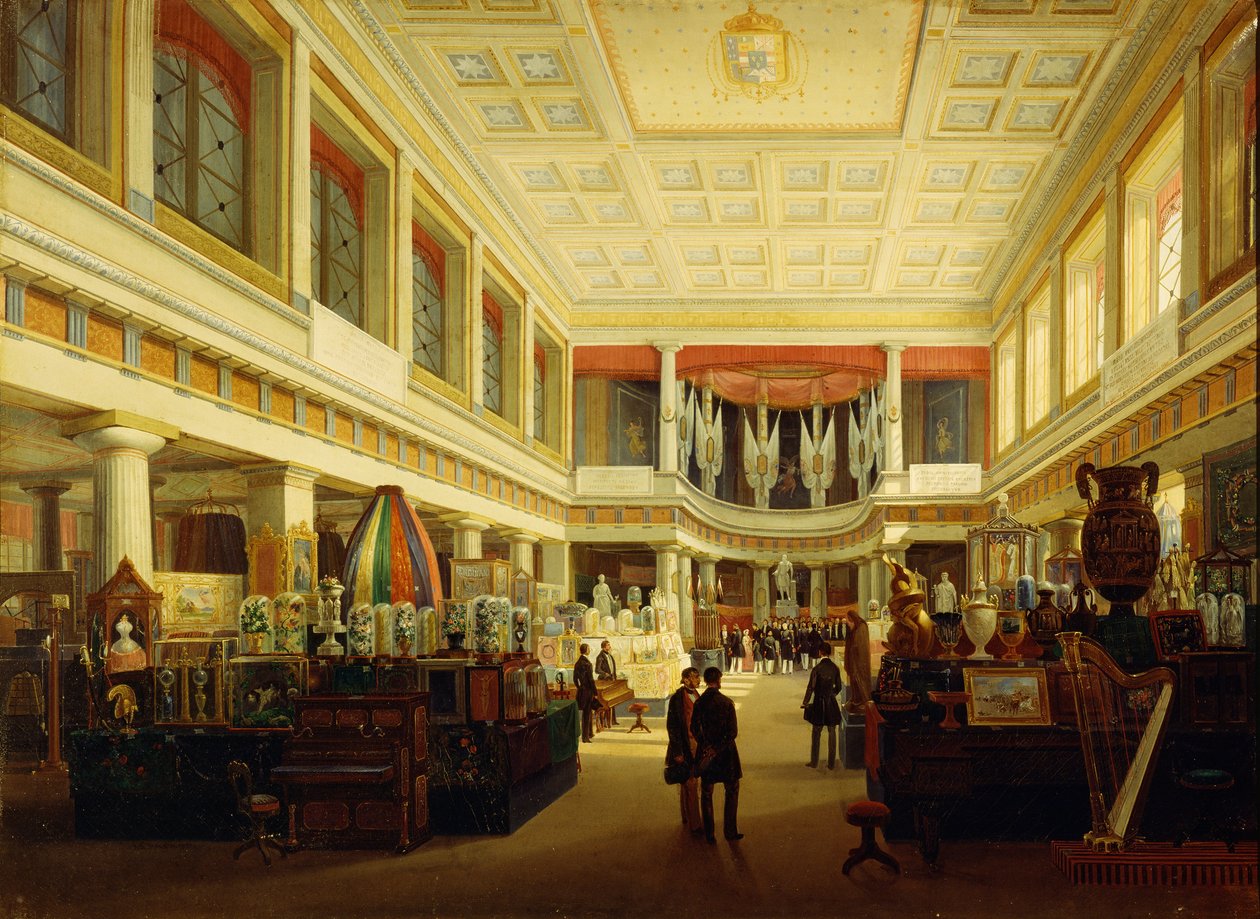1854 年在那不勒斯 Sala Tarsia 举办的首次工业展览，萨尔瓦多-费戈拉（Salvatore Fergola 作者 萨尔瓦多·费戈拉