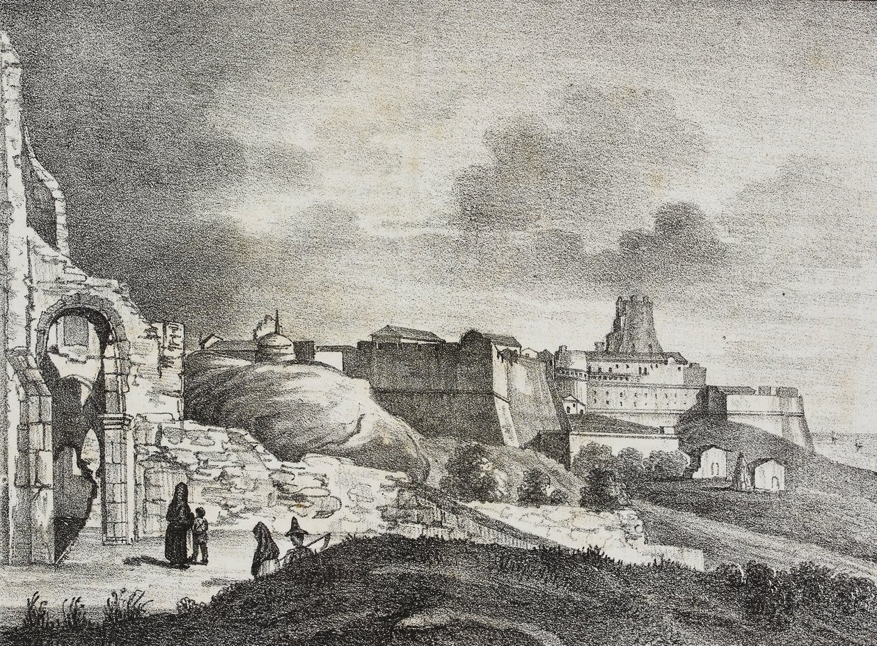意大利卡拉布里亚克罗托内风景，Salvatore Puglia 的石版画，选自 Poliorama Pittoresco，第 51 期，7 月 29 日 作者 萨尔瓦多·普利亚