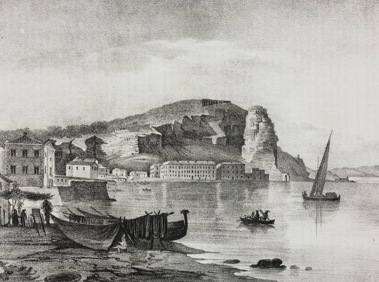 意大利拉齐奥泰拉西纳景观，Salvatore Puglia 石版画，Poliorama Pittoresco，n 22，1 月 8 日 作者 萨尔瓦多·普利亚