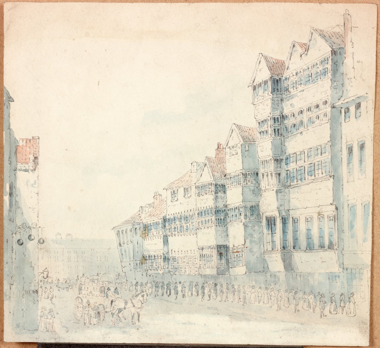 街景，1843年（铅笔和纸上的wc） 作者 塞缪尔·比尔斯顿