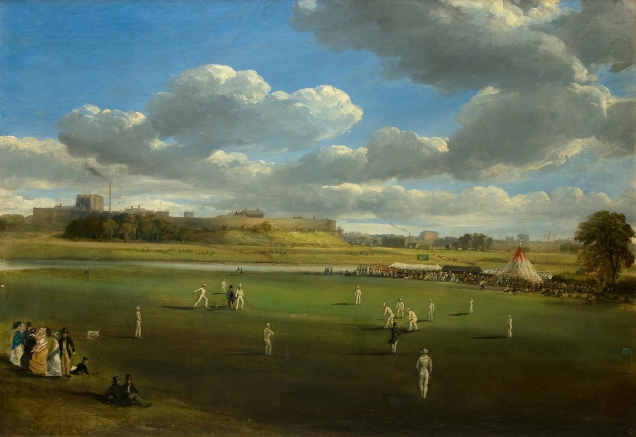 在Edenside，Carlisle，1844年的板球比赛 作者 塞缪尔·鲍