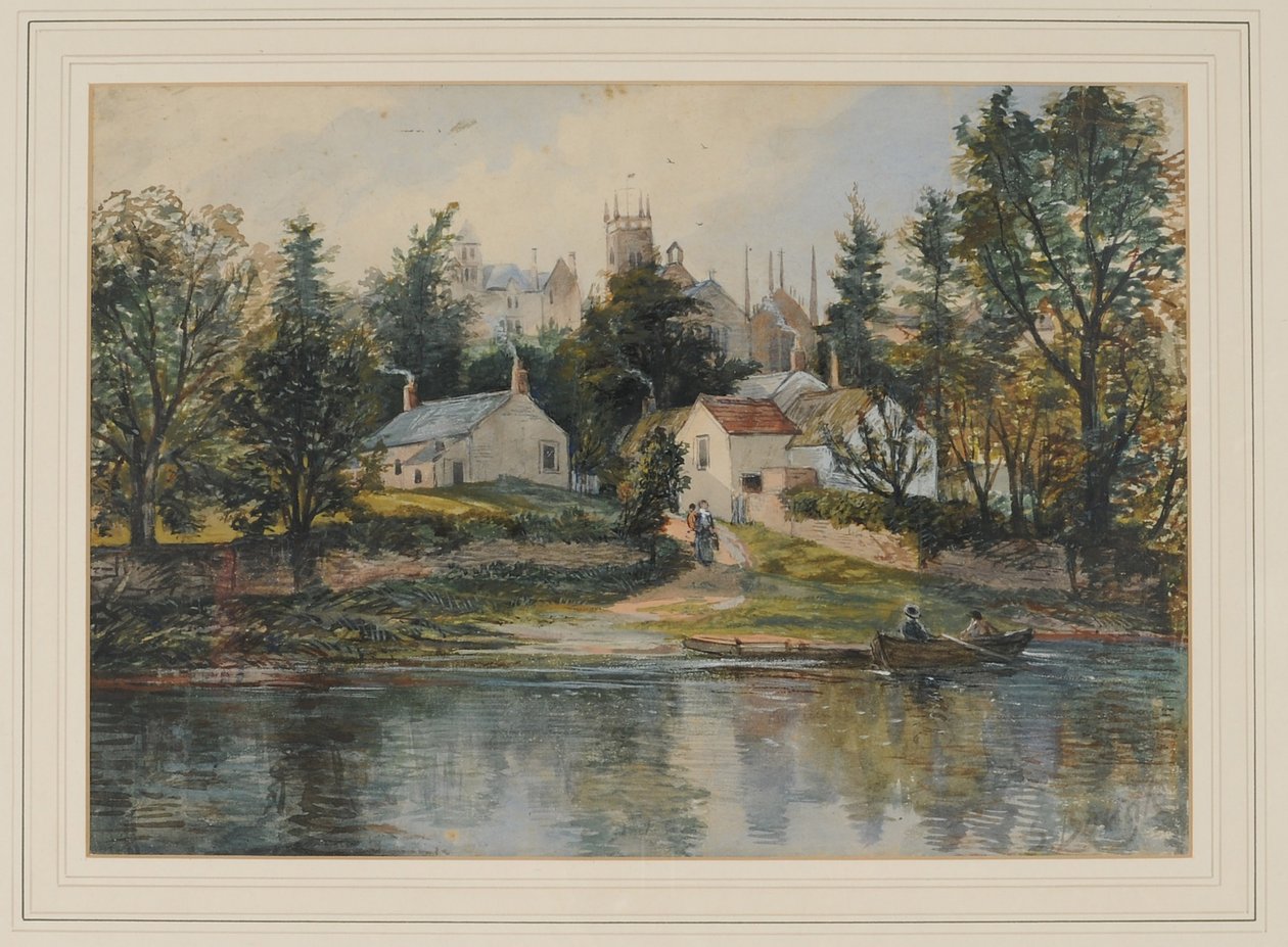 Wetheral Ferry，1840-43（纸上写着） 作者 塞缪尔·鲍
