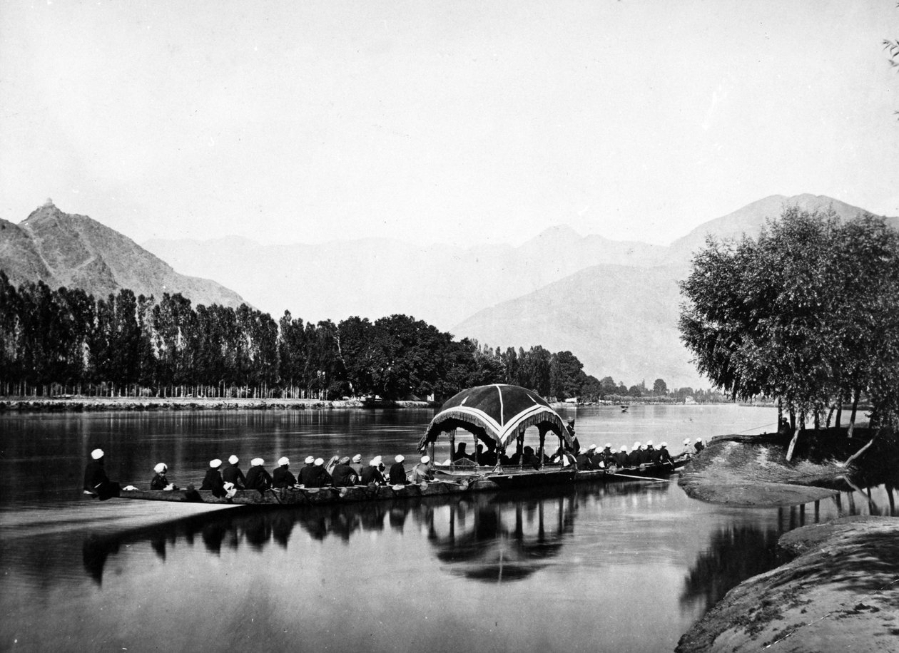 居民的船，克什米尔，1860年代 作者 塞缪尔·伯恩