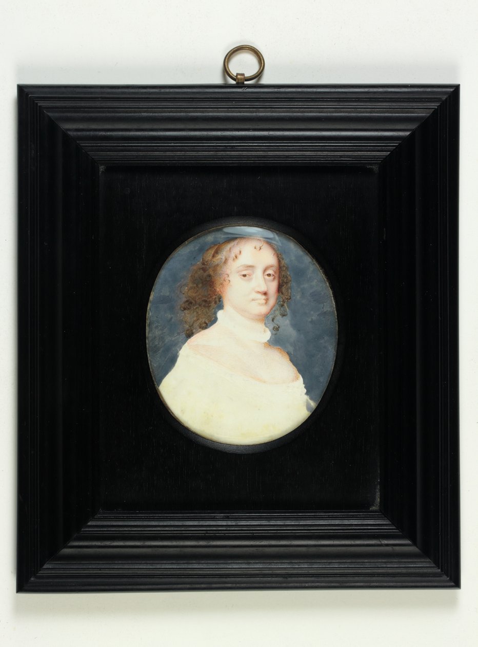 一位女士的肖像叫Barbara Villiers，萨福克伯爵夫人（wc on vellum） 作者 塞缪尔·库珀