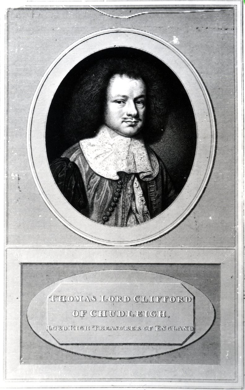 托马斯克利福德，Chudleigh第一男爵克利福德，由爱德华斯克里文雕刻，1820年 作者 塞缪尔·库珀