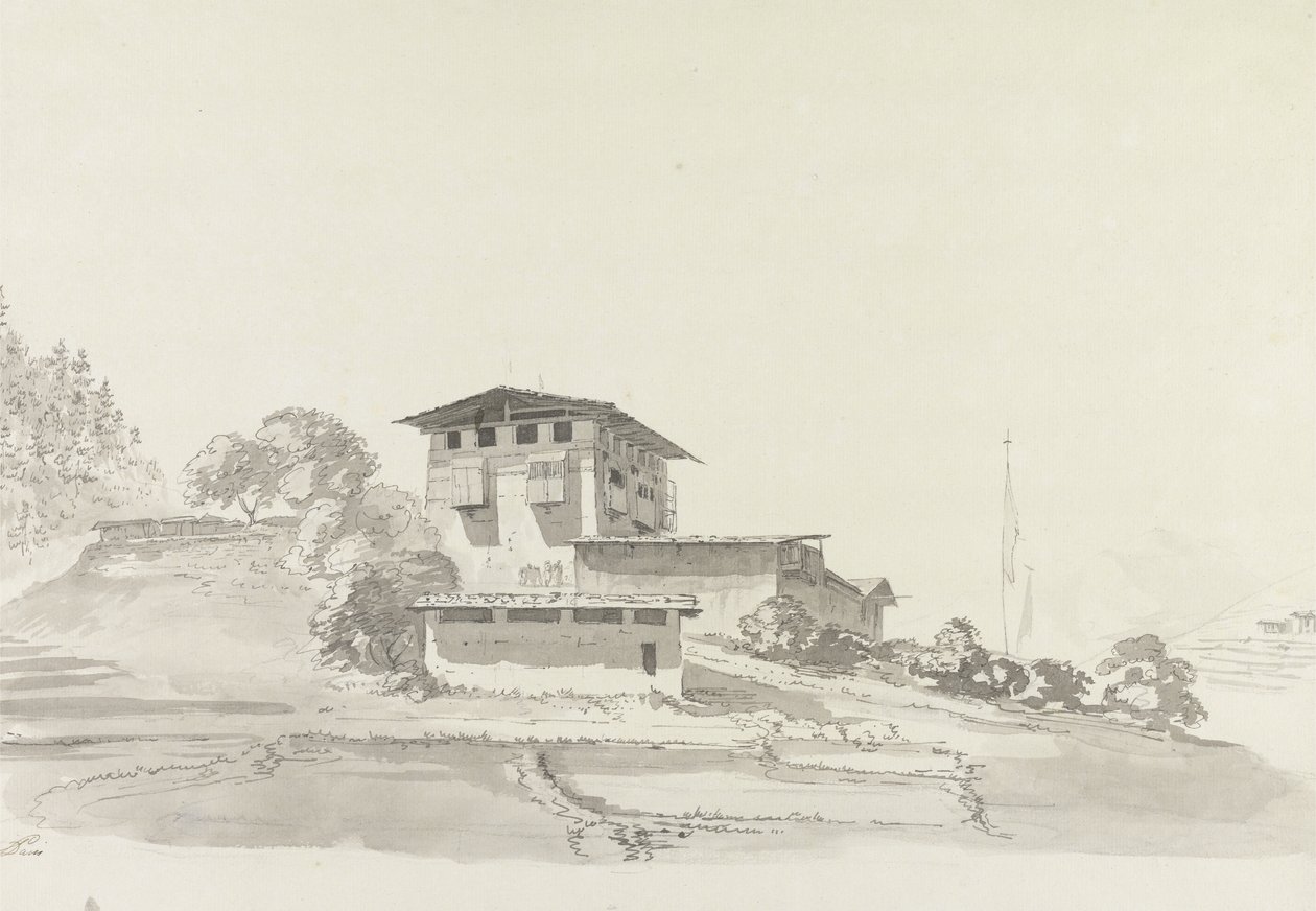 亮点，乌干达1783年（wc和纸上石墨） 作者 塞缪尔·戴维斯（Samuel Davis）