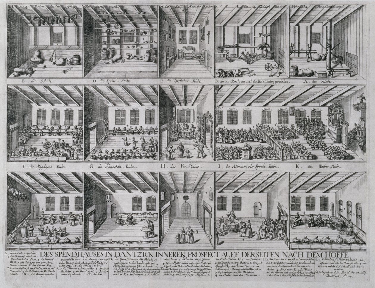 1707年儿童和老人住房（吸墨纸上的铜版画） 作者 