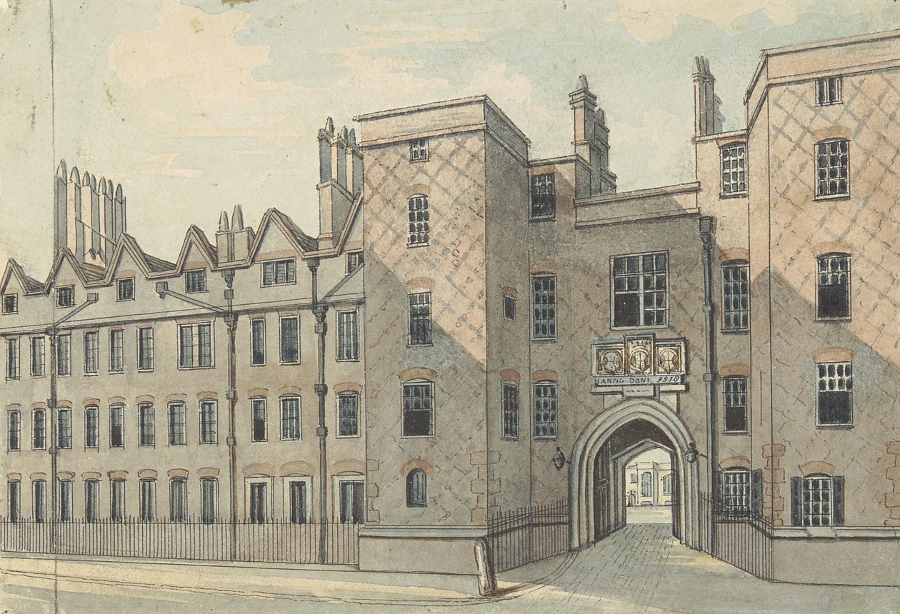 Lincolns Inn Gate（纸上用石墨和墨水笔） 作者 塞缪尔爱尔兰