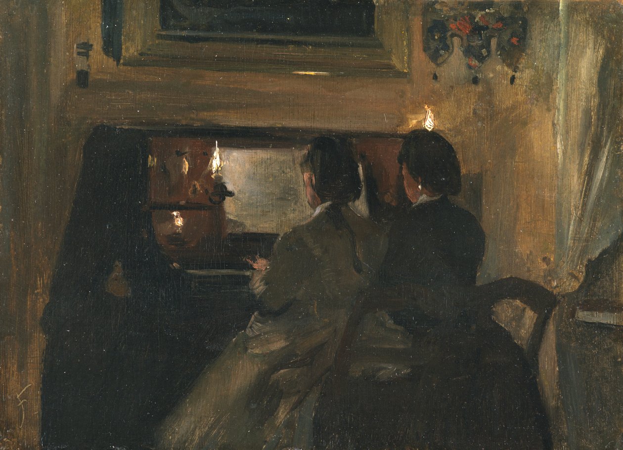 Duet（纸上涂油） 作者 塞缪尔·卢克·菲尔德斯