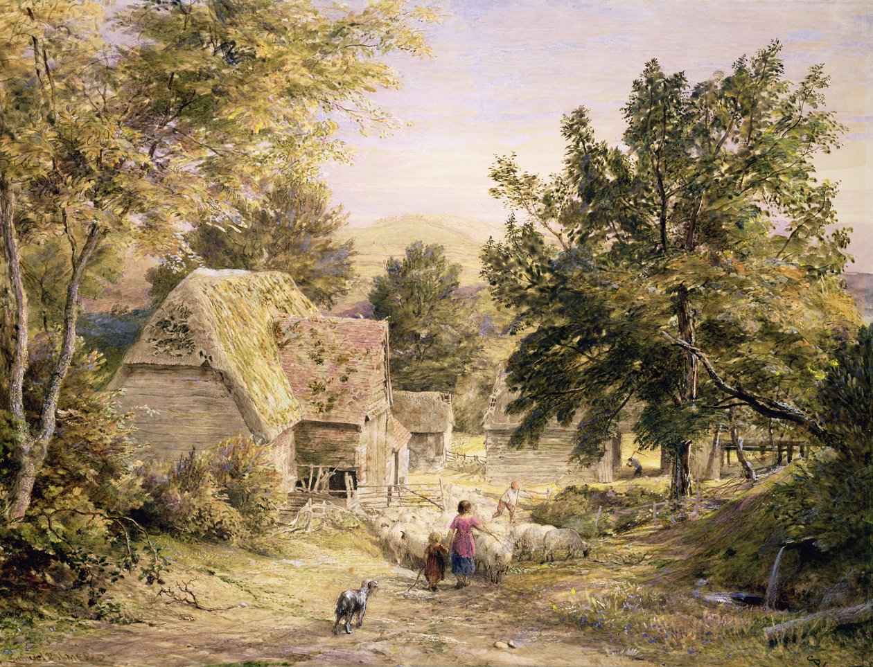 18456，里斯伯勒王子附近的一个农家院 作者 塞缪尔·帕尔默（Samuel Palmer）