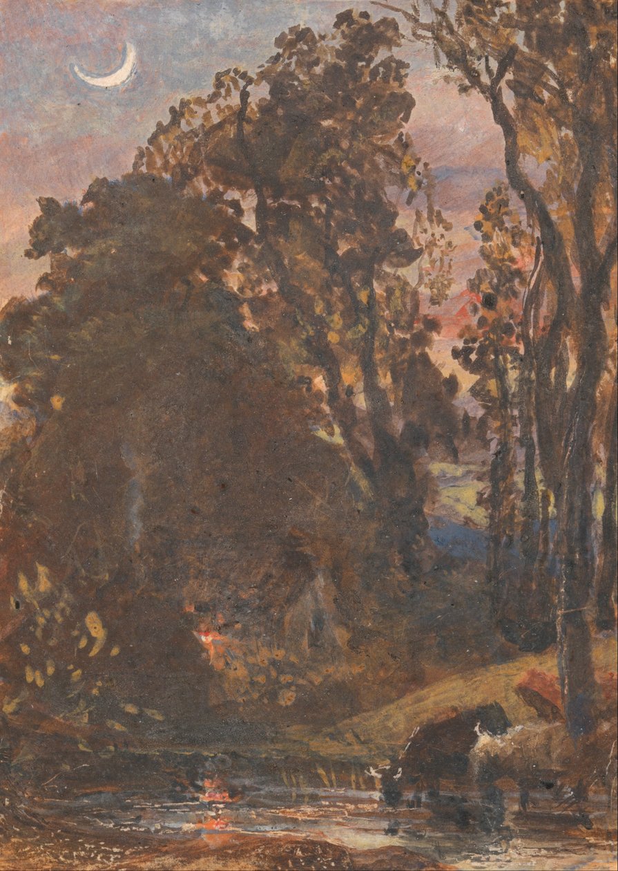晚上，牛浇水 作者 塞缪尔·帕尔默（Samuel Palmer）