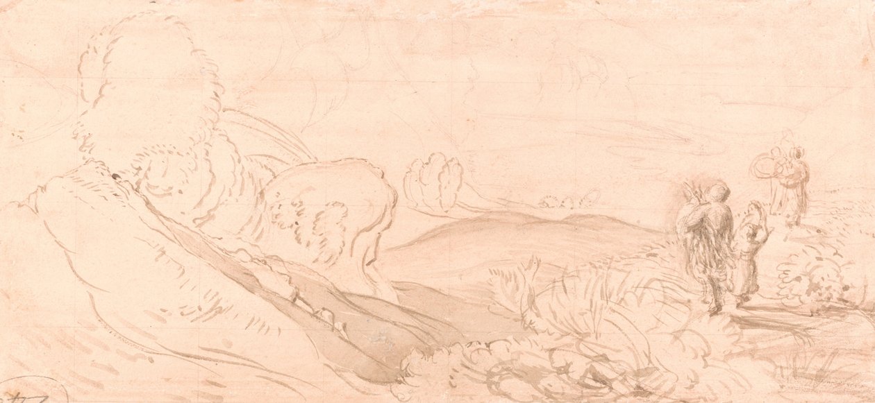 风景素描 作者 塞缪尔·帕尔默（Samuel Palmer）