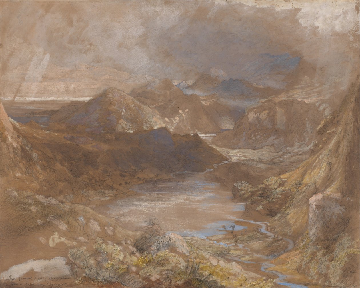 Llngngwynedd和Llyn-y-ddina的一部分介于Capel Curig和北威尔士的Beddegelert之间 作者 塞缪尔·帕尔默（Samuel Palmer）