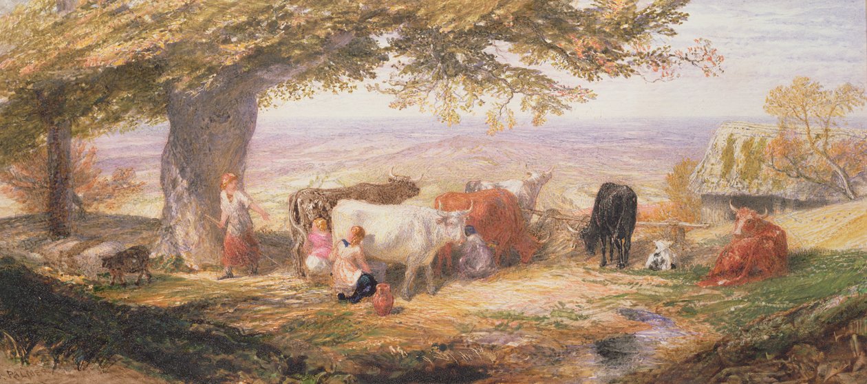 挤在田野里 作者 塞缪尔·帕尔默（Samuel Palmer）
