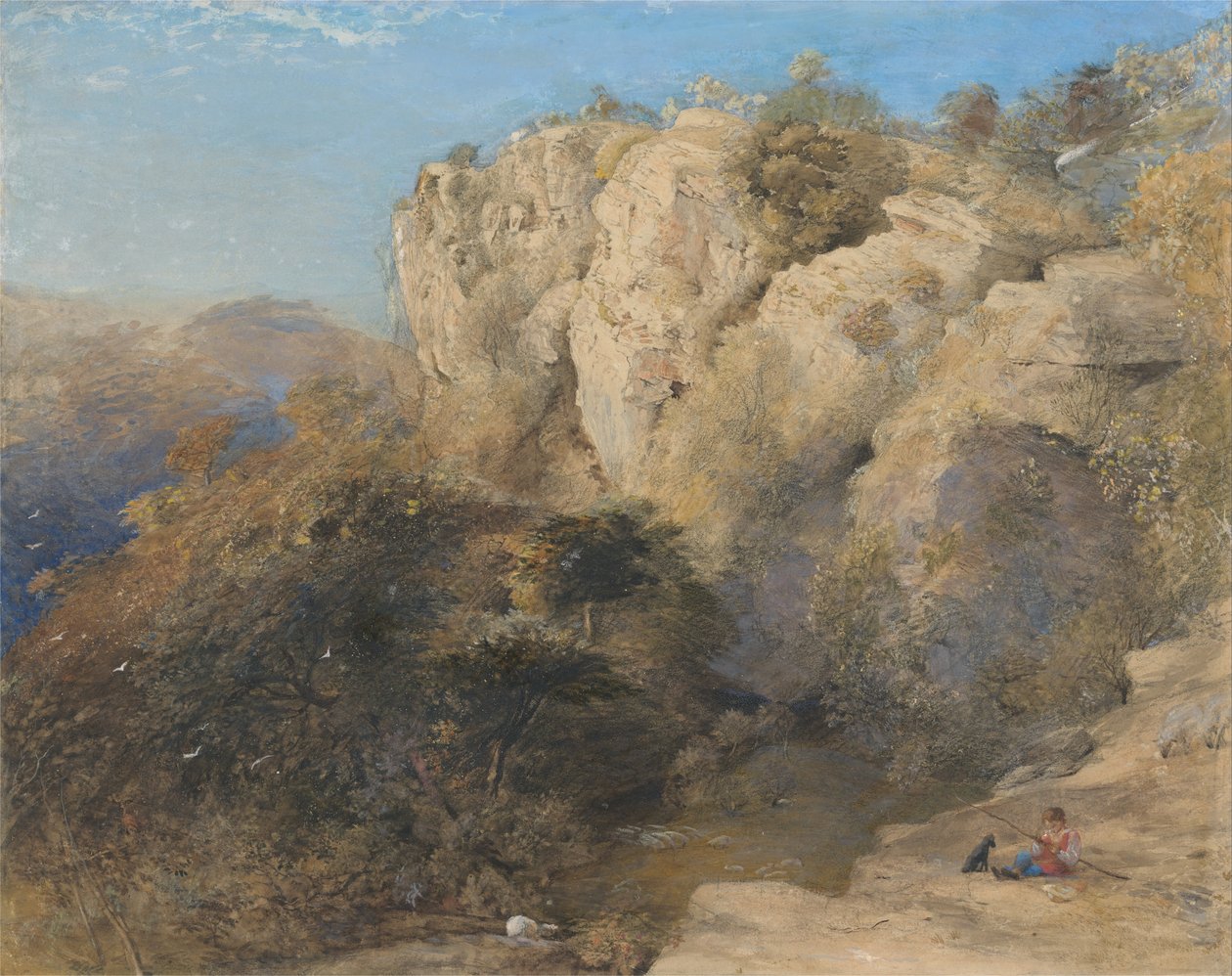 在威尔士的岩石景观 作者 塞缪尔·帕尔默（Samuel Palmer）