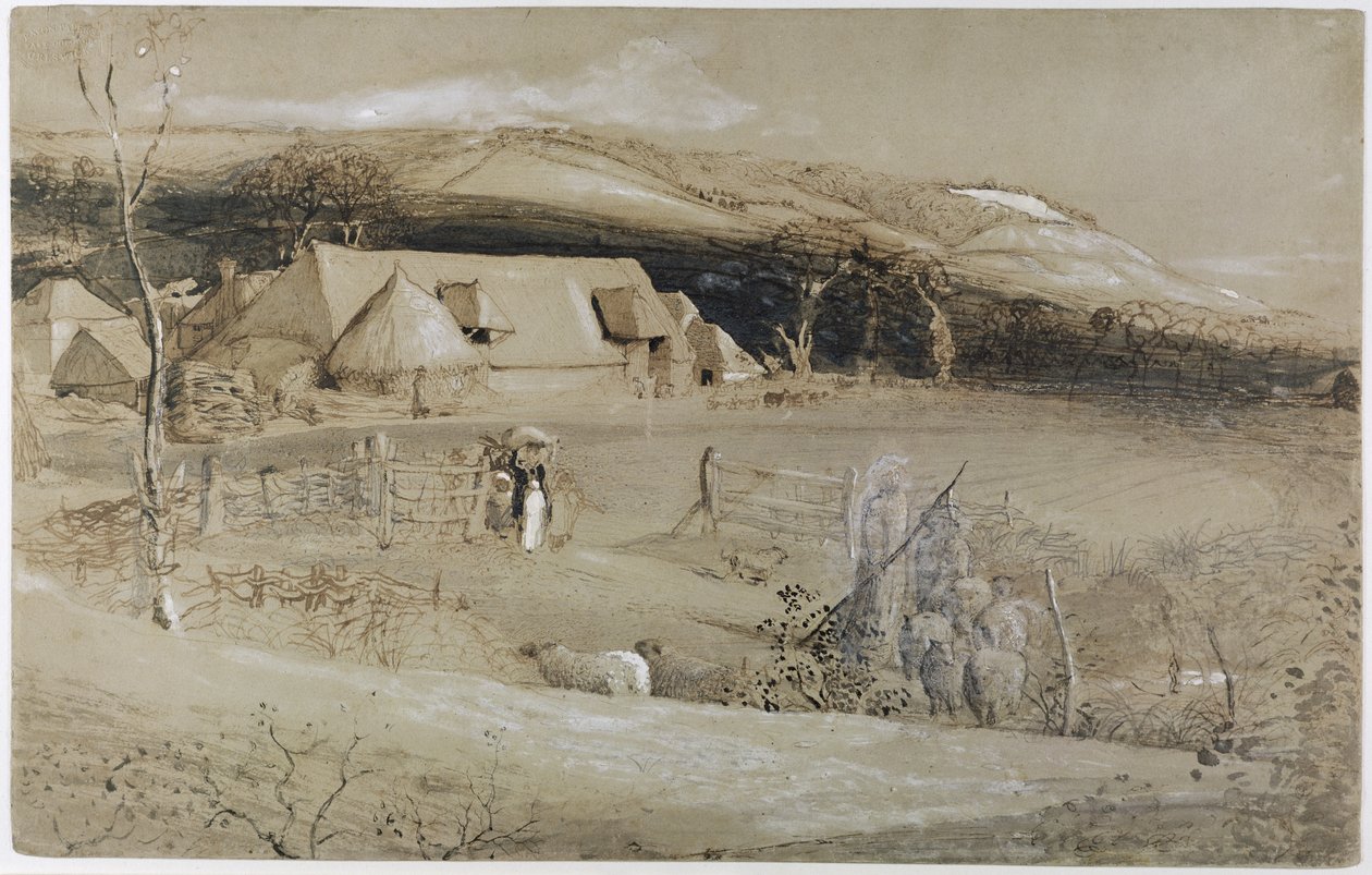 视觉之谷（纸上刷，墨水，体色和石墨） 作者 塞缪尔·帕尔默（Samuel Palmer）