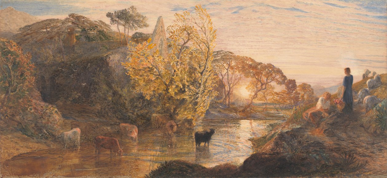 日落的Tintern修道院 作者 塞缪尔·帕尔默（Samuel Palmer）