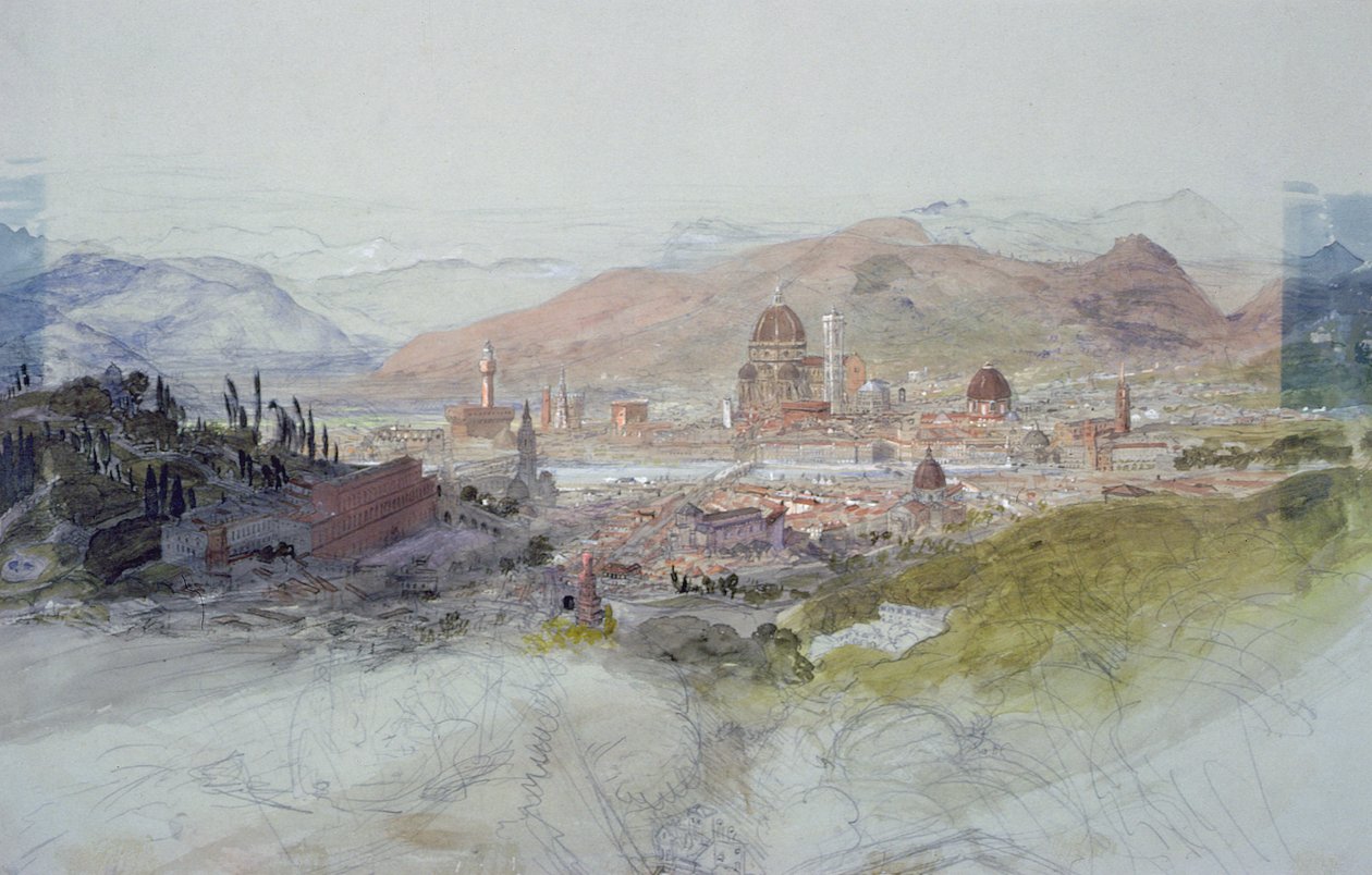 佛罗伦萨的视图，1837-39 作者 塞缪尔·帕尔默（Samuel Palmer）