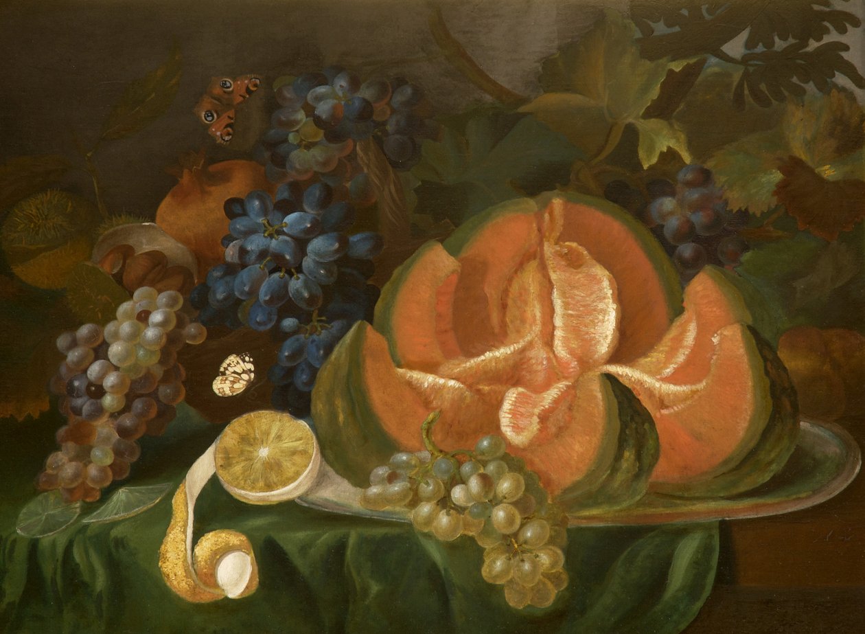1824年的水果静物 作者 塞缪尔·帕金（Samuel Parkin）