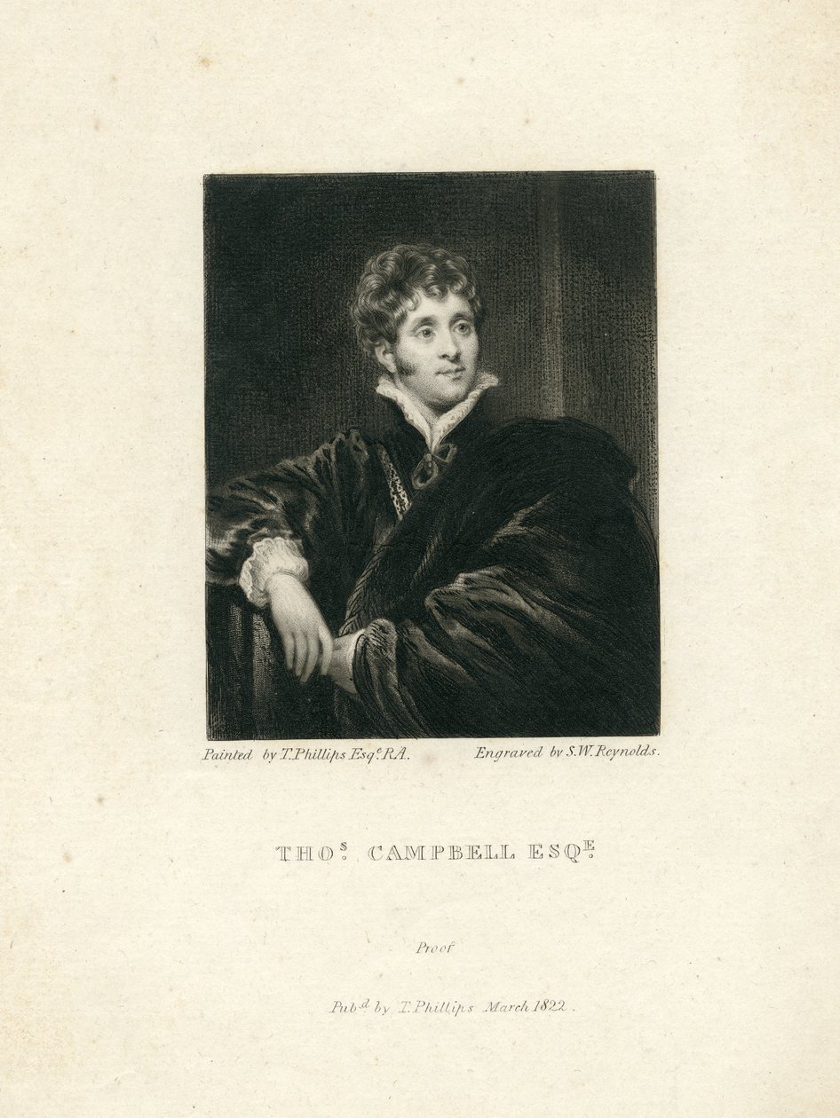 托马斯坎贝尔，1818年（mezzotint） 作者 塞缪尔·威廉一世·雷诺兹
