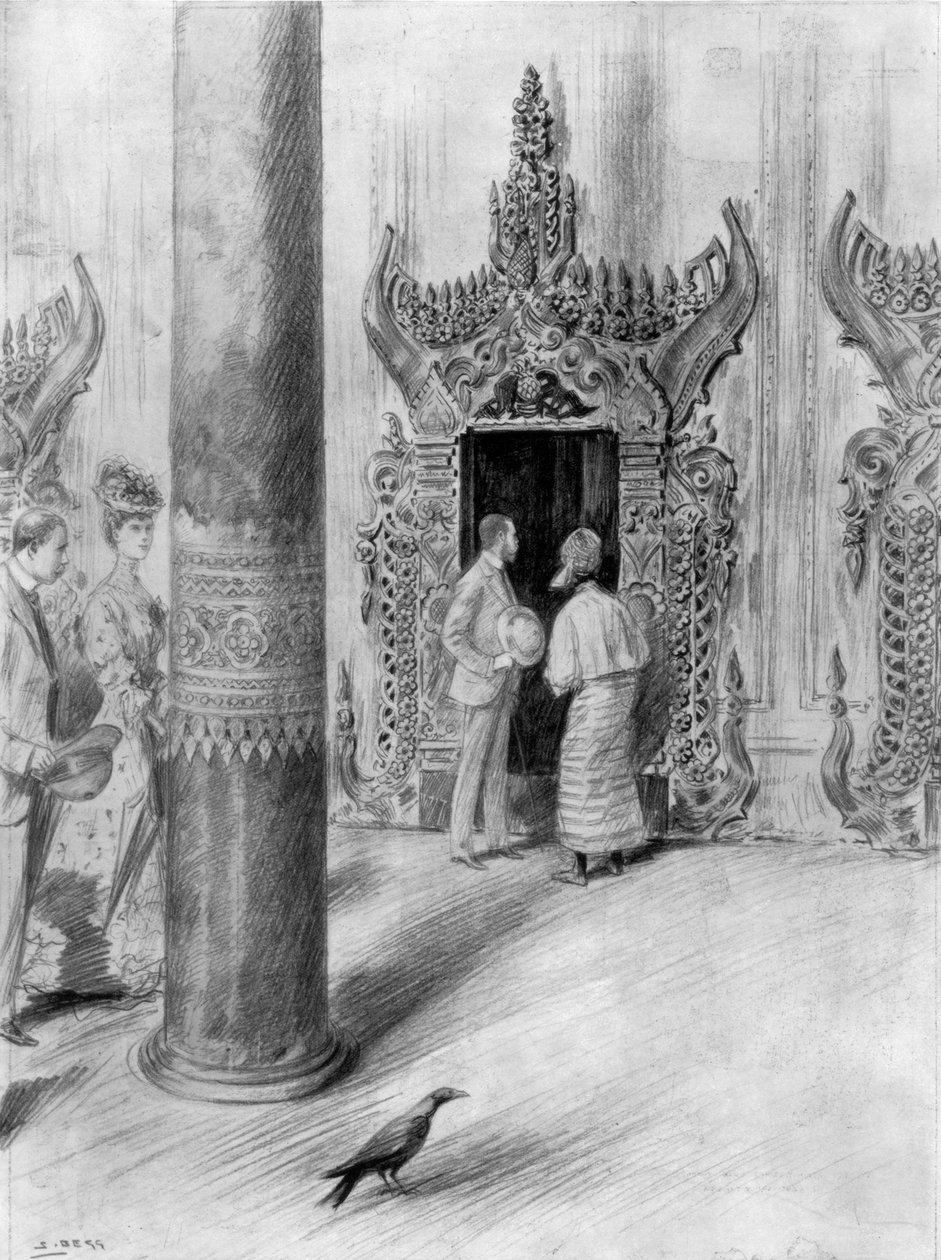 1906年，缅甸曼德勒国王西伯斯王宫的威尔士亲王和公主 作者 塞缪尔·贝格