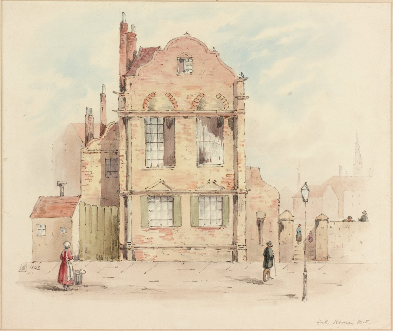 Forth House，泰恩河畔纽卡斯尔，1843年（铅笔和纸上写的） 作者 塞缪尔·比尔斯顿