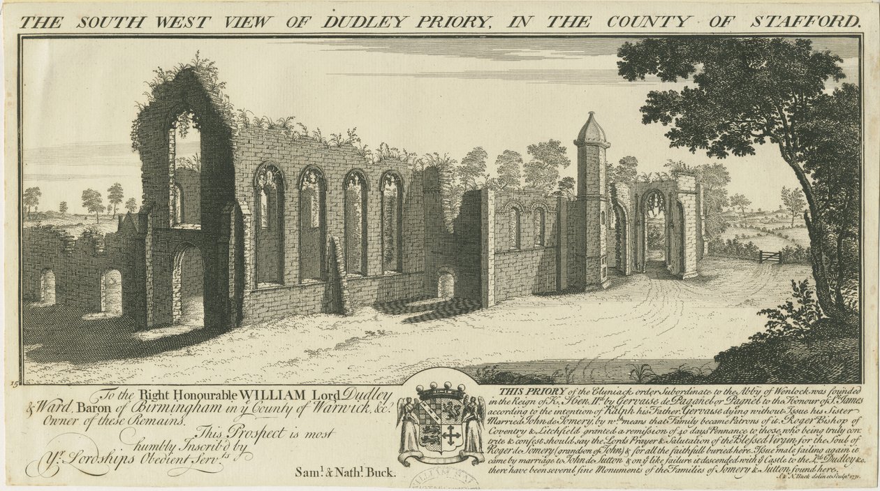 Dudley Priory: 雕刻品 作者 塞缪尔·巴克（Samuel Buck）