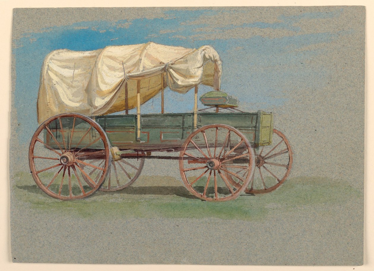 绘画，有篷马车，1870-80 年 作者 塞缪尔·科尔曼（Samuel Colman）