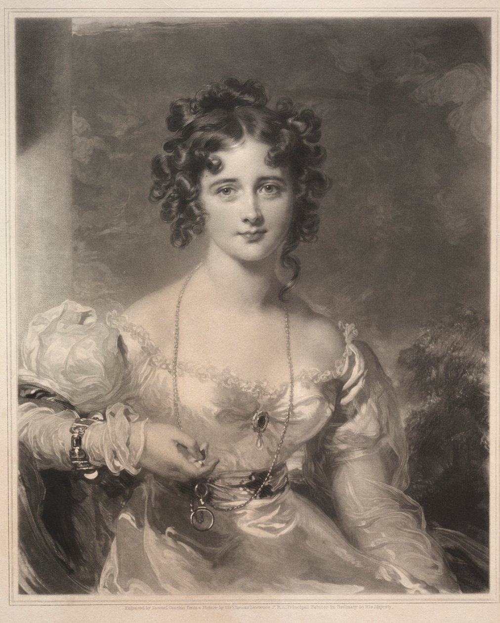 罗莎蒙德·克罗克小姐（Rosamond Croker），1828年。 作者 塞缪尔·考辛斯