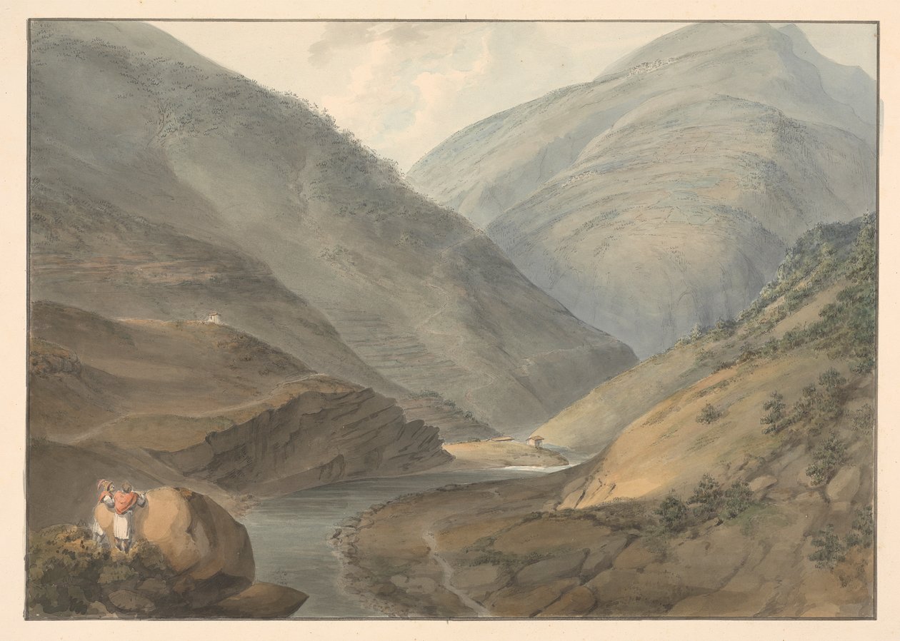 Mountainous Landscape with River 作者 塞缪尔·戴维斯（Samuel Davis）