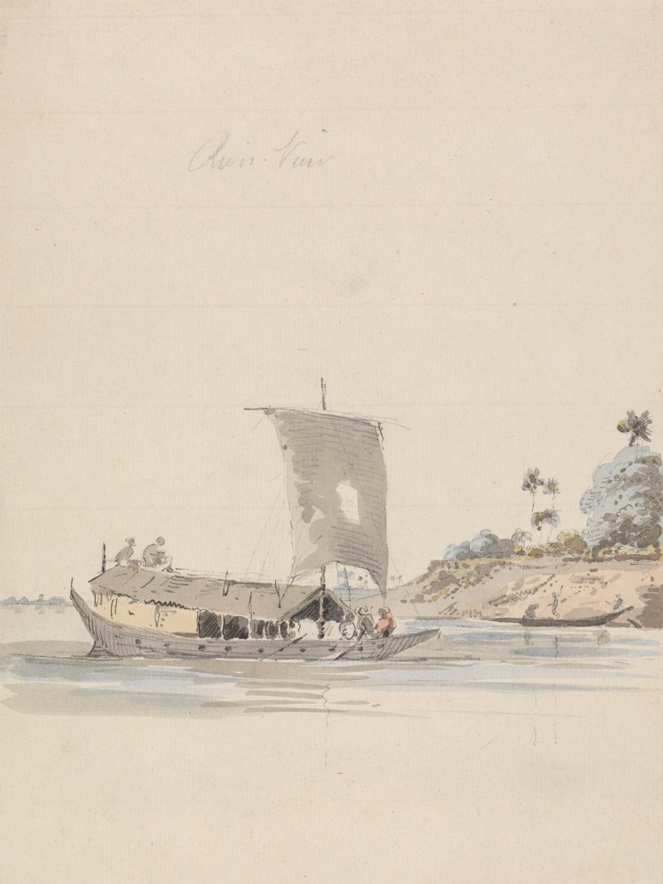 河景与垃圾（靠近 Rajmahal？） 作者 塞缪尔·戴维斯（Samuel Davis）