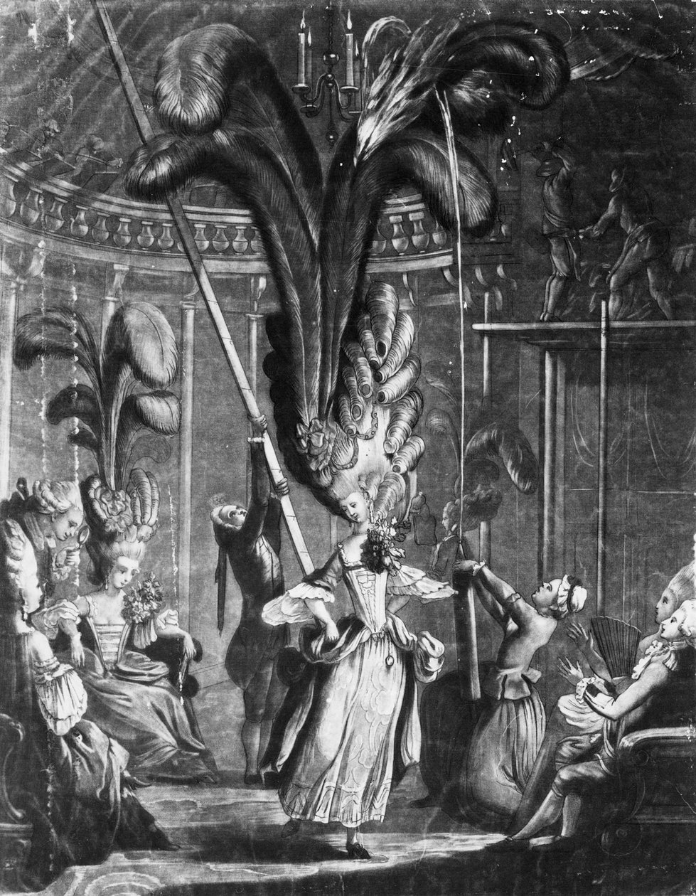 1776年由Sayer + Bennet印制的女士照顾他们的头部的暗示 作者 塞缪尔（Samuel Hieronymous）格林