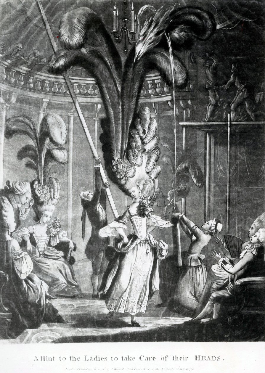 由Sayer und Bennett（1774-1786），1776（mezzotint）出版的关于女士照顾他们头的暗示 作者 塞缪尔（Samuel Hieronymous）格林