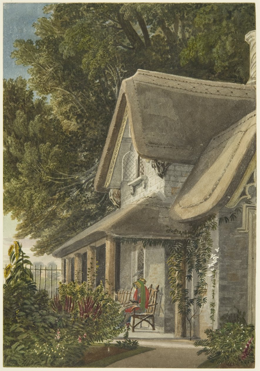 The Lodge, Broomwell House，布里斯灵顿，约 1824 年（纸上铅笔和水彩） 作者 塞缪尔·杰克逊
