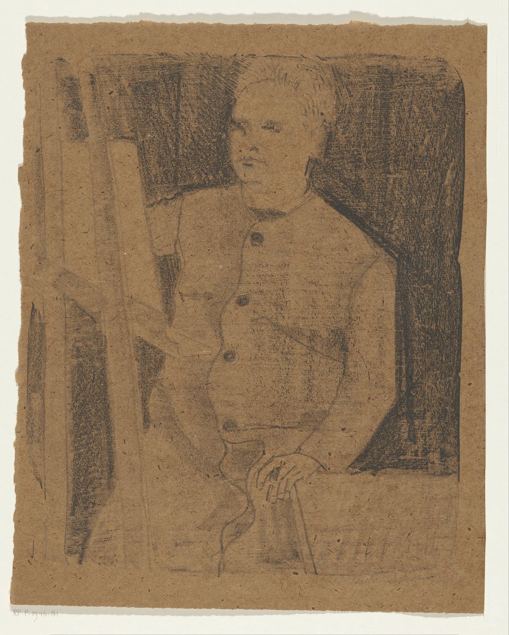 画架后的自画像 作者 Samuel Jessurun de Mesquita（艺术家签名）