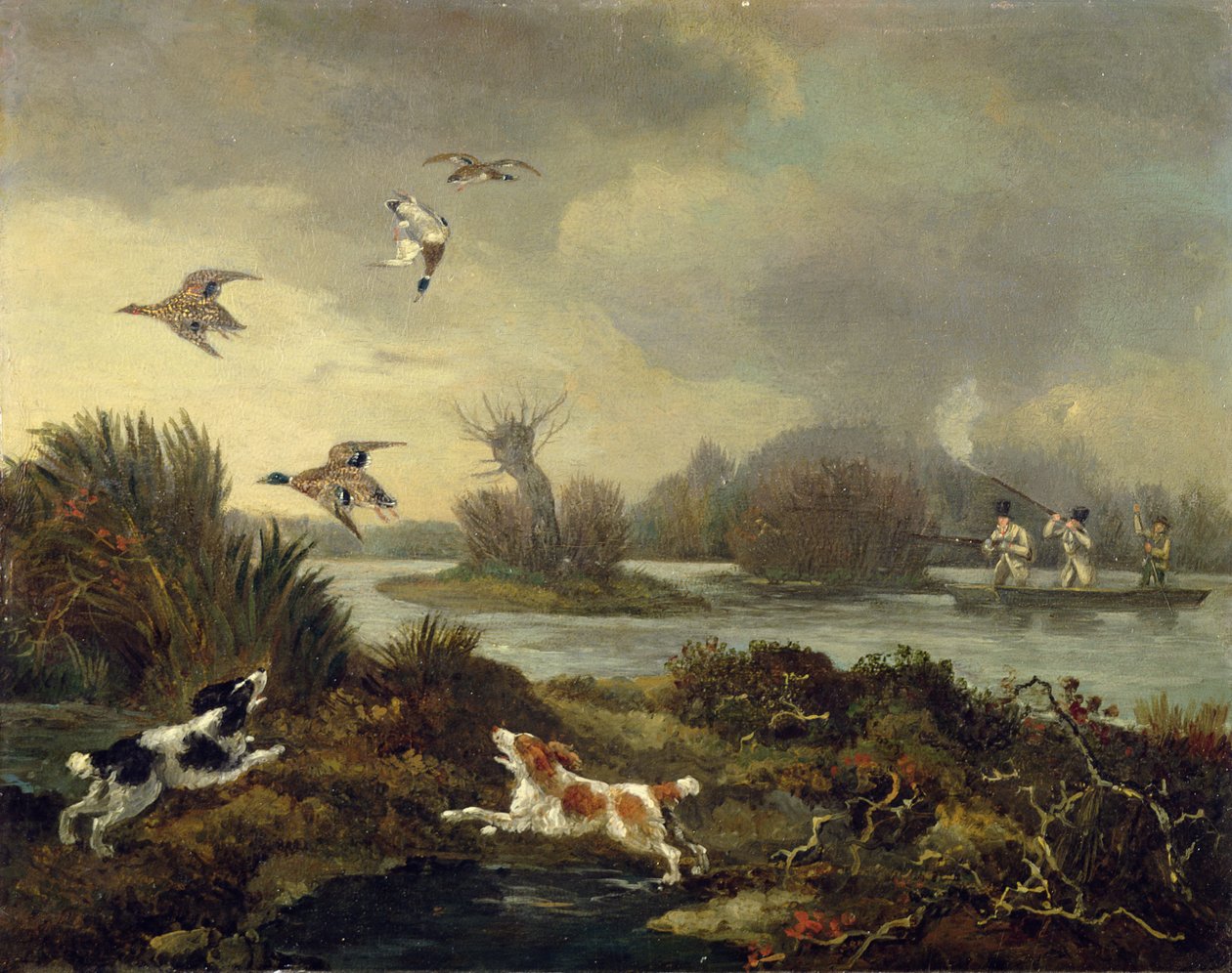 射鸭子，约1820-45（布面油画 作者 塞缪尔·约翰·埃格伯特·琼斯