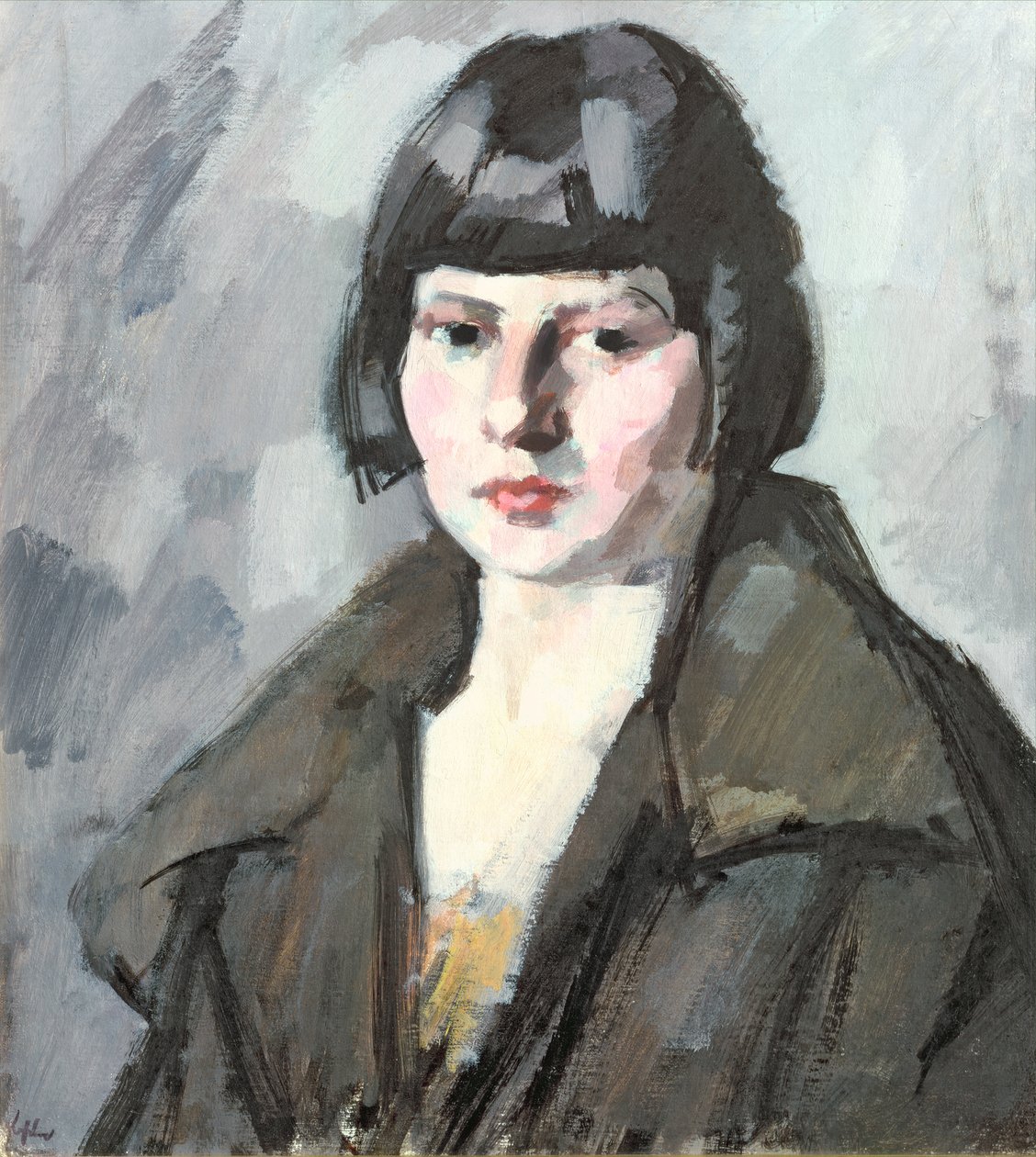 一个年轻女孩的头，c.1920 作者 塞缪尔·约翰·佩普洛
