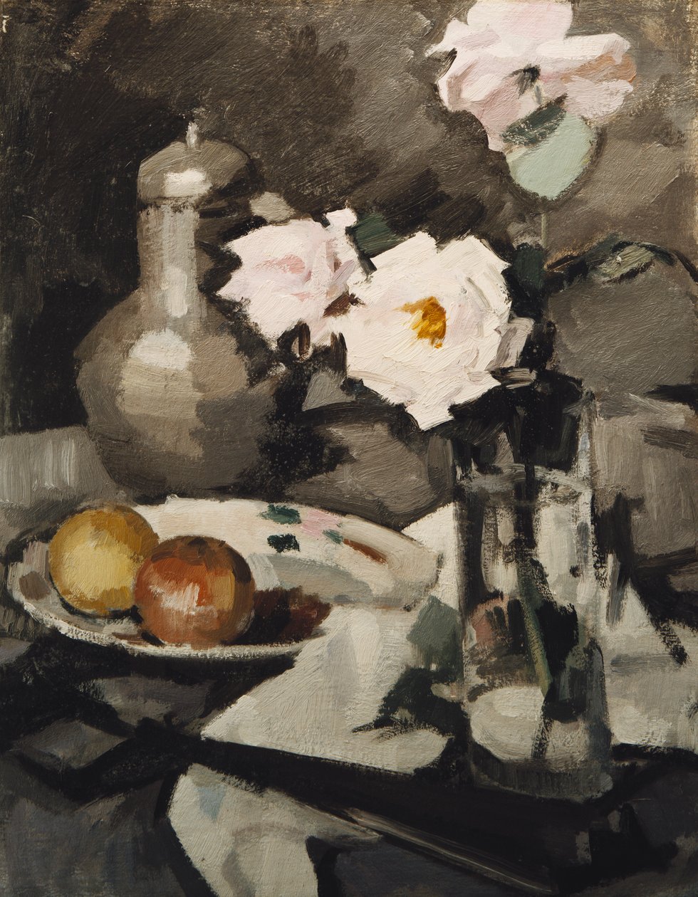 玻璃花瓶中的粉红玫瑰，c。 1924年 作者 塞缪尔·约翰·佩普洛