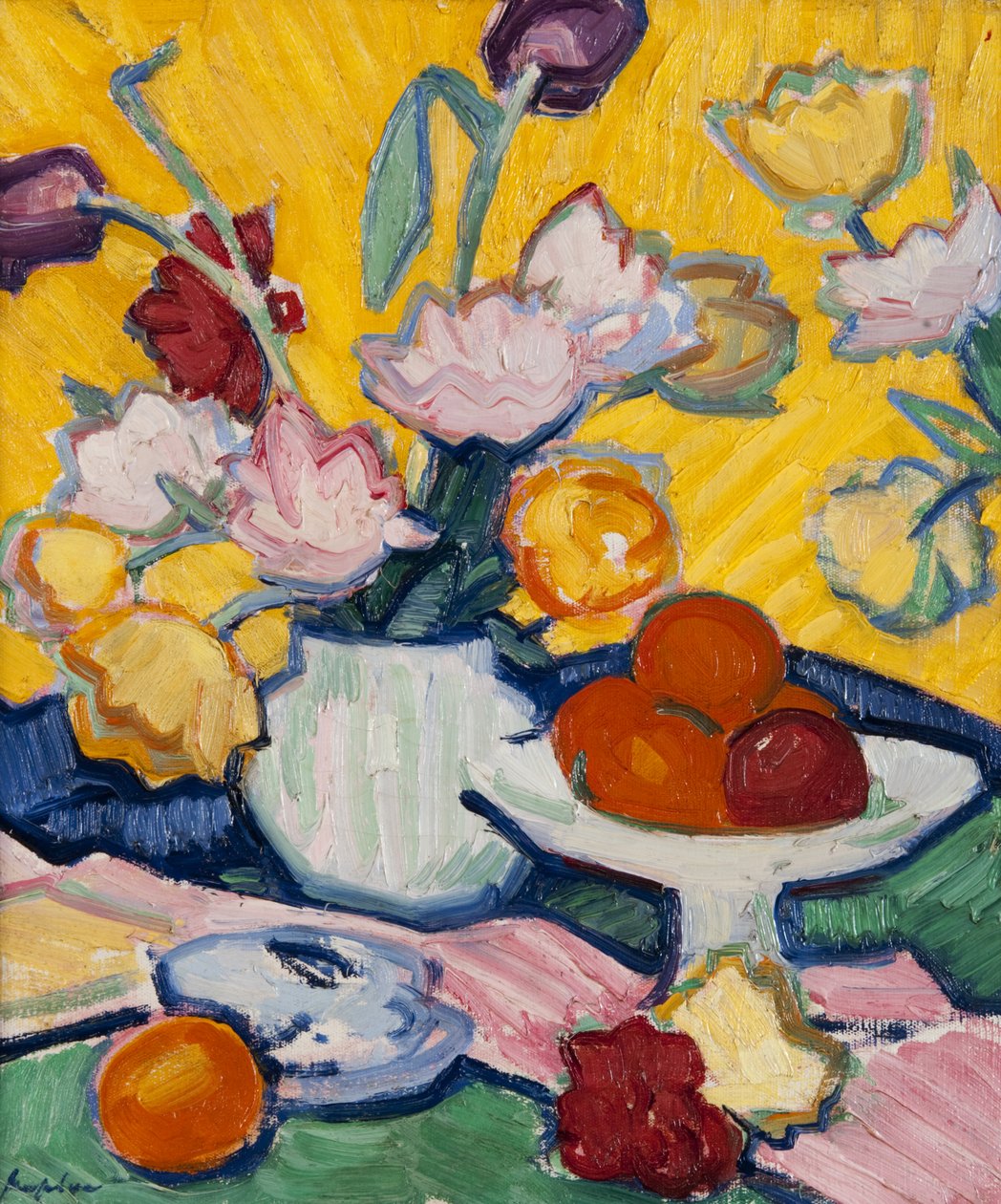 陶罐中的郁金香，1910-14年 作者 塞缪尔·约翰·佩普洛