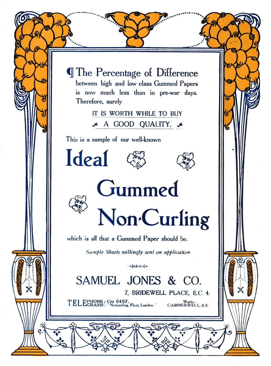 塞缪尔·琼斯（Samuel Jones＆Co.）-理想的无卷曲广告，1919年 作者 塞缪尔·琼斯（Samuel Jones）