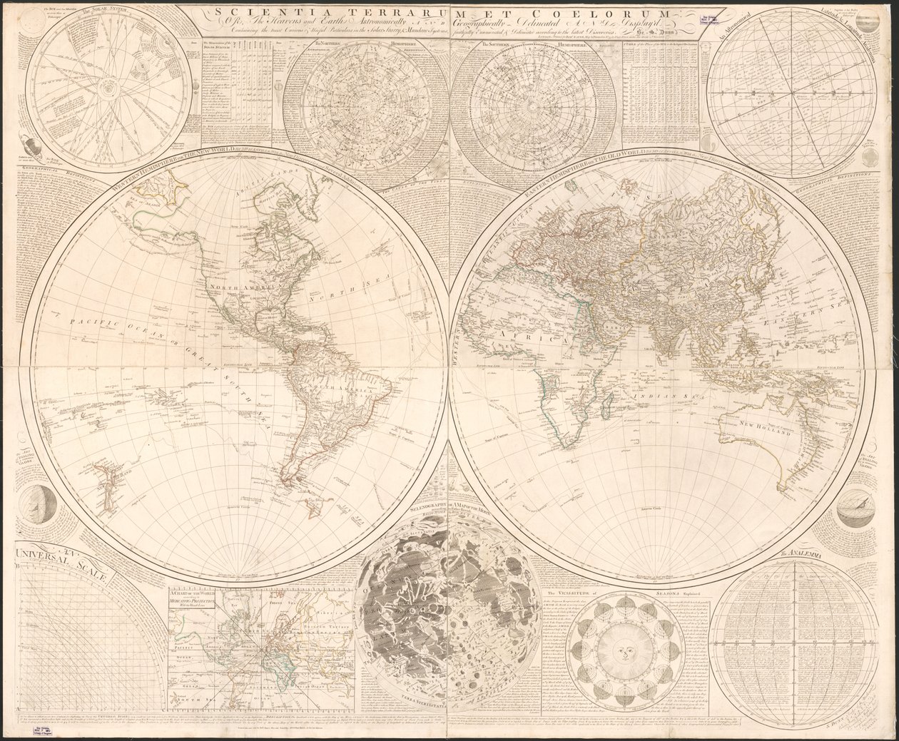 Scientia terrarum et coelorum ：或者，天文和地理上描绘和展示的天地：包含太阳星空和世俗系统中最好奇和有用的细节，根据t忠实地列举和描绘 作者 塞缪尔；基钦·邓恩