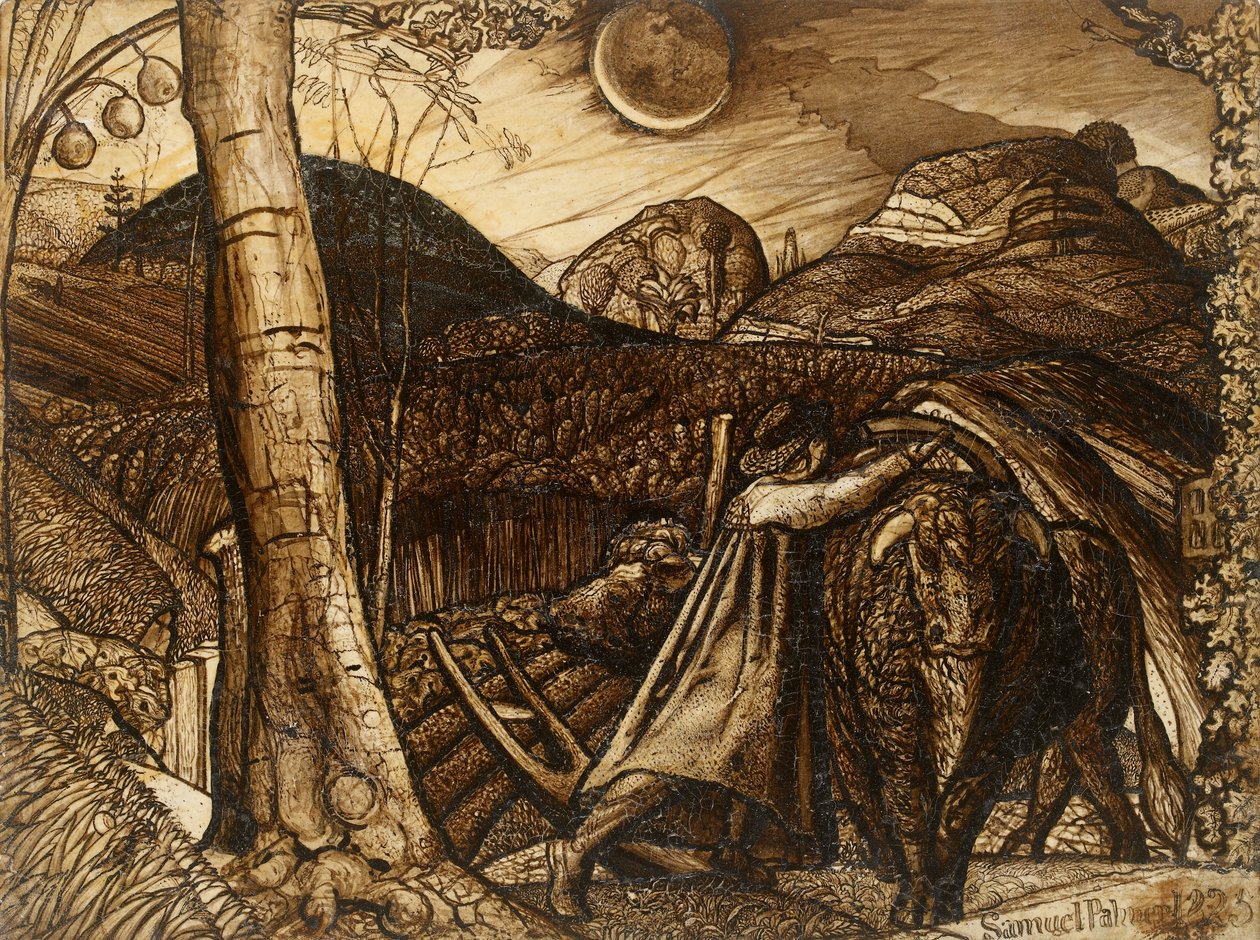 乡村景象，1825年 作者 塞缪尔·帕尔默（Samuel Palmer）