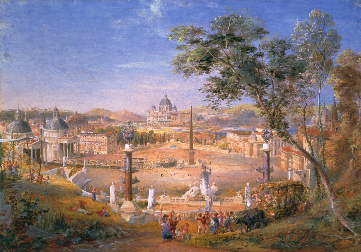 狂欢节期间的现代罗马风光，1838年 作者 塞缪尔·帕尔默（Samuel Palmer）